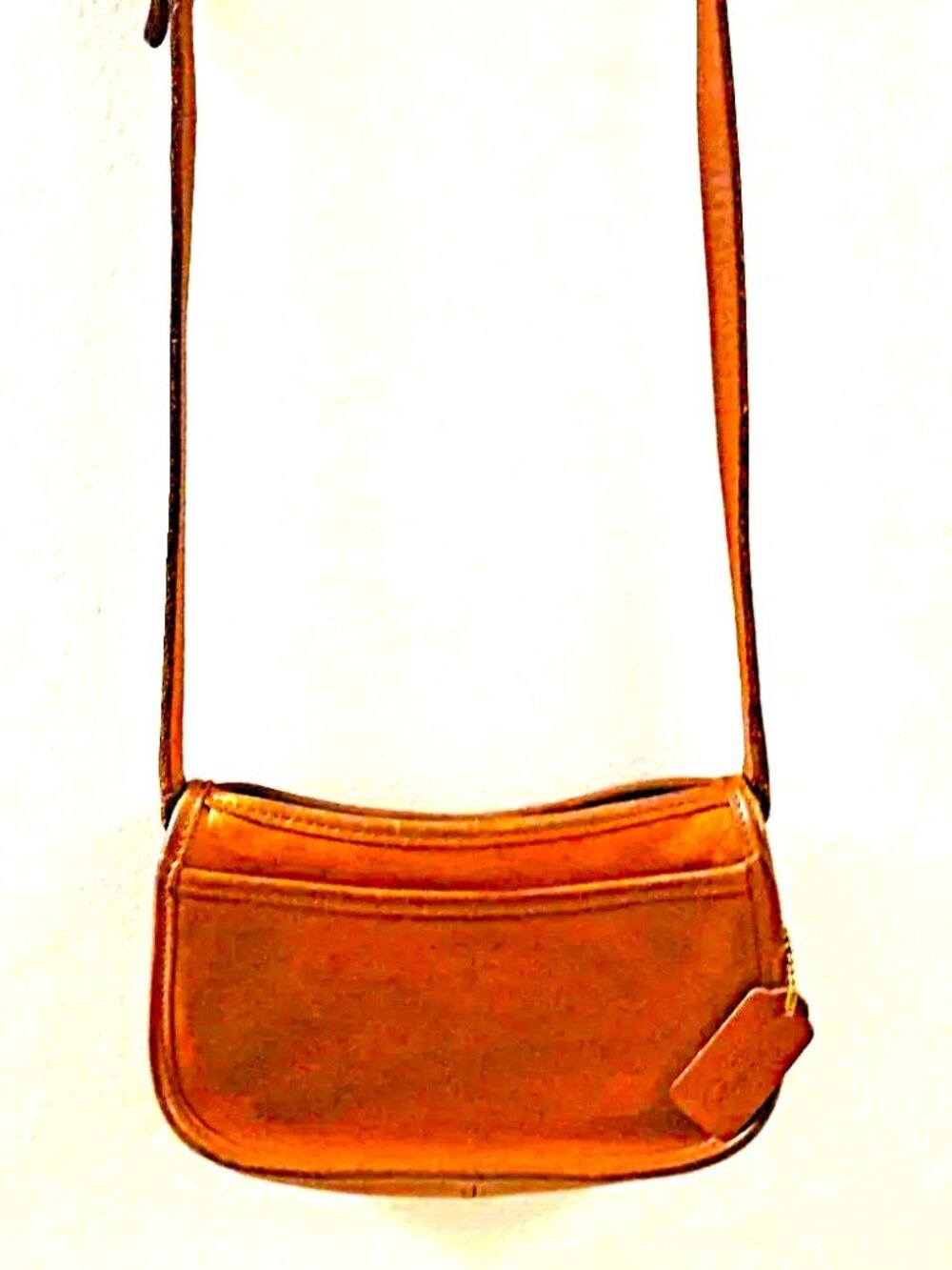 ❤️Vintage COACH 9031 British Tan Leather Wendie Adjustable Crossbody Bag